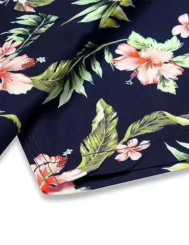 COOFANDY Mens Hawaiian Tropical Shirt Short Sleeve Casual Button Down Floral Summer Beach Shirts with Pocket - 6