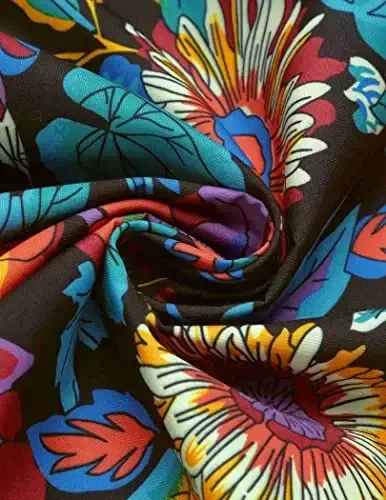 COOFANDY Mens Hawaiian Tropical Shirt Short Sleeve Casual Button Down Floral Summer Beach Shirts with Pocket - 6