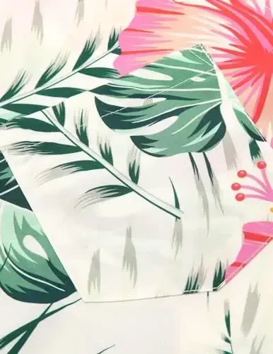 COOFANDY Mens Hawaiian Tropical Shirt Short Sleeve Casual Button Down Floral Summer Beach Shirts with Pocket - 5