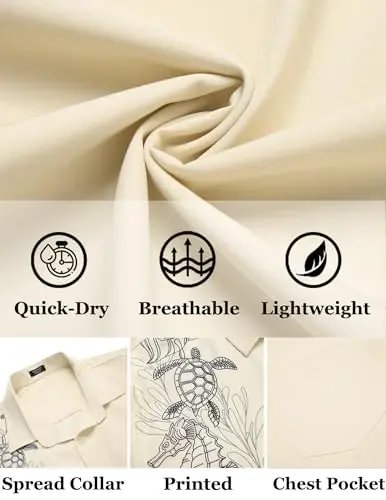 COOFANDY Mens Hawaiian Tropical Shirts Short Sleeve Button Down Summer Beach Shirt with Pocket - 5