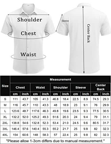 COOFANDY Men's Linen Shirts Short Sleeve Casual Shirts Button Down Shirt for Men Beach Summer Wedding Shirt - 8