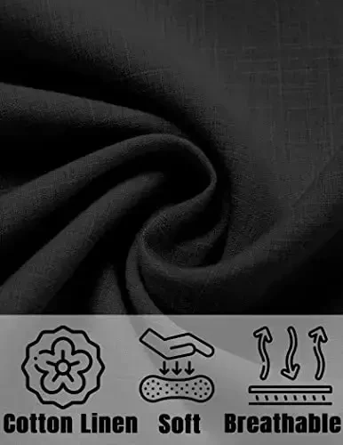 COOFANDY Men's Linen Shirts Short Sleeve Casual Shirts Button Down Shirt for Men Beach Summer Wedding Shirt - 5