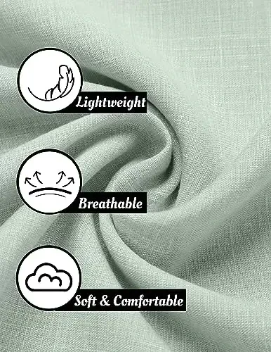 COOFANDY Men's Linen Shirts Short Sleeve Casual Shirts Button Down Shirt for Men Beach Summer Wedding Shirt - 5