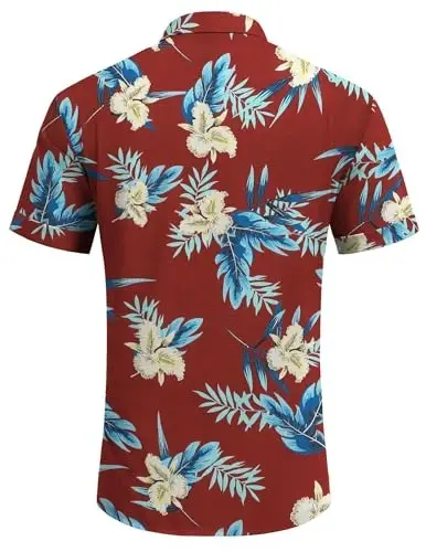 COOFANDY Men's Linen Shirts Short Sleeve Casual Shirts Button Down Shirt for Men Beach Summer Wedding Shirt - 5