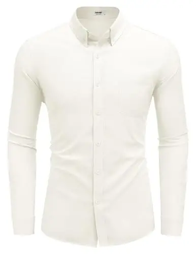 COOFANDY Men's Long Sleeve Buttons Down Shirts Casual Button Up Shirts Beach Linen Shirt Untucked Dress Shirt - 6