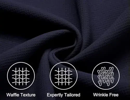 COOFANDY Mens Short Sleeve Button Down Shirts Waffle Shirt Casual Beach Summer Shirts Wrinkle Free Vacation Shirts - 5