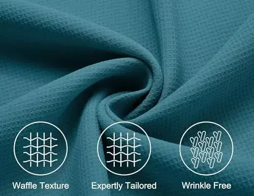 COOFANDY Mens Short Sleeve Button Down Shirts Waffle Shirt Casual Beach Summer Shirts Wrinkle Free Vacation Shirts - 5