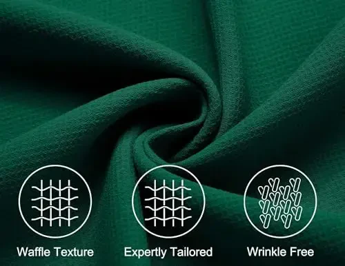 COOFANDY Mens Short Sleeve Button Down Shirts Waffle Shirt Casual Beach Summer Shirts Wrinkle Free Vacation Shirts - 5