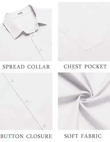 COOFANDY Men's Summer Beach Vacation Shirt Casual Button Down Short Sleeve Shirt Hawaiian Tropical Resort Wear - 5