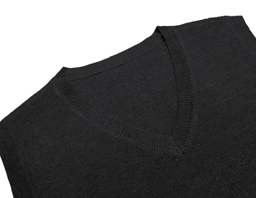 COOFANDY Men's Sweater Vest V Neck Sleeveless Sweater Casual Knitted Vests | Regular Fit, Lightweight, Stretch Soft, Business Casual Matching, Fall Winter Fashion, Classic Design, Durable, Wrinkle-Free - 5