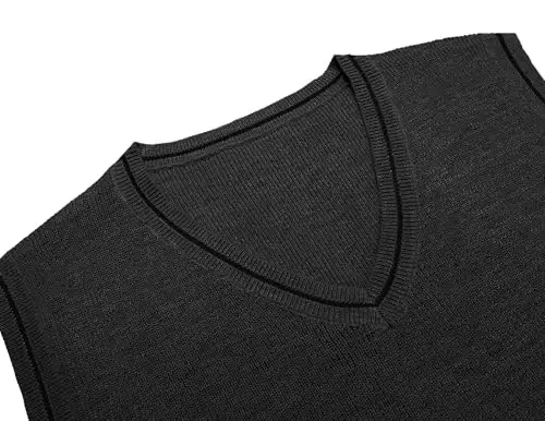 COOFANDY Men's Sweater Vest V Neck Sleeveless Sweater Casual Knitted Vests | Regular Fit, Lightweight, Stretch Soft, Business Casual Matching, Fall Winter Fashion, Classic Design, Durable, Wrinkle-Free - 5