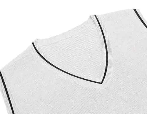 COOFANDY Men's Sweater Vest V Neck Sleeveless Sweater Slim Fit Casual Knitted Pullover Sweater - 5