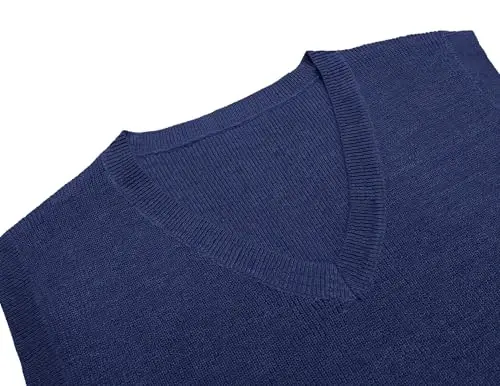 COOFANDY Men's Sweater Vest V Neck Sleeveless Sweater Slim Fit Casual Knitted Pullover Sweater - 5