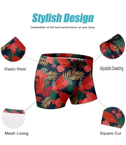 COOFANDY Men's Swimsuit Camo Quick Dry Mens Swimming Shorts Trunks with Pockets - 4