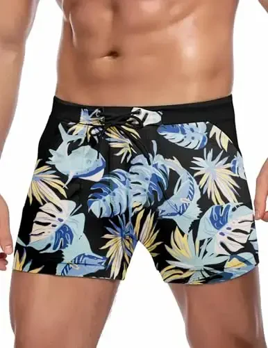 COOFANDY Men's Swimsuit Camo Quick Dry Mens Swimming Shorts Trunks with Pockets - 1