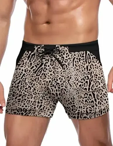 COOFANDY Men's Swimsuit Camo Quick Dry Mens Swimming Shorts Trunks with Pockets - COOFANDY