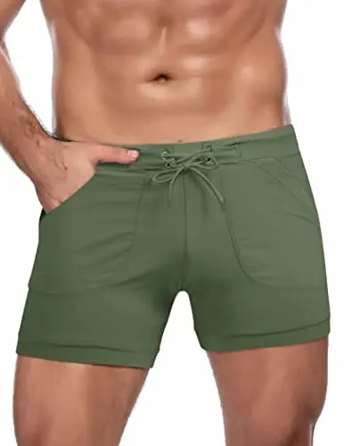 COOFANDY Men's Swimsuit Camo Quick Dry Mens Swimming Shorts Trunks with Pockets - 2