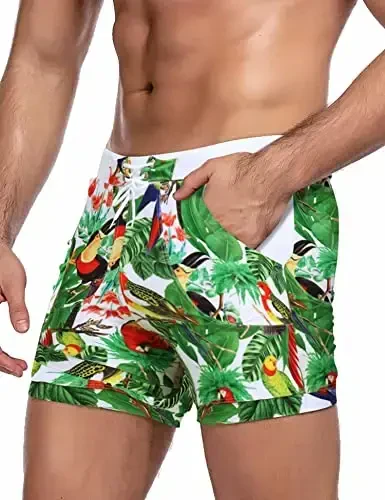COOFANDY Men's Swimsuit Camo Quick Dry Mens Swimming Shorts Trunks with Pockets - 3
