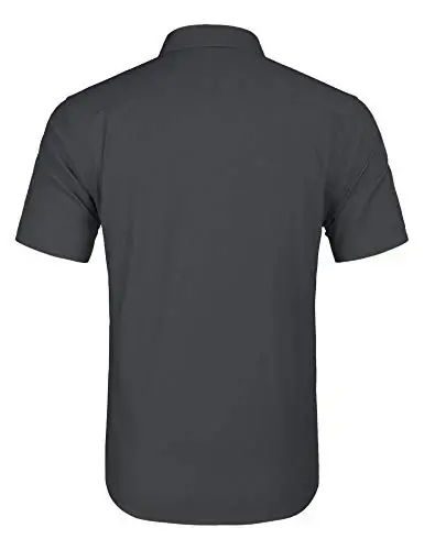 COOFANDY Мужская кубинская рубашка гуаябера с коротким рукавом, льняная рубашка на пуговицах, повседневные летние пляжные топы - 4