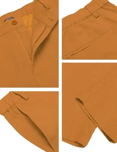 COOFANDY Мужские хлопковые льняные брюки Эластичная талия Легкие повседневные брюки Свободный крой Йога Пляжные брюки с карманами - 5