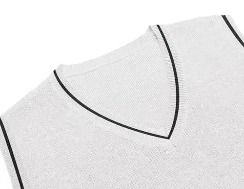 COOFANDY Мужской свитер-жилет V-образным вырезом Безрукавный свитер Slim Fit Повседневный трикотажный пуловер - 5