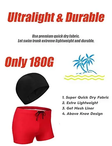 COOFANDY Swim Trunks for Men Sexy Swim Brief Square Leg Swimsuit Swimming Short Bathing Suit with Pocket S-XXL - 5