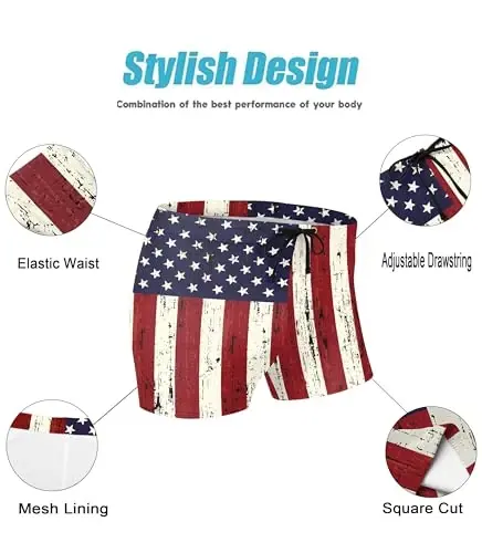 COOFANDY Swim Trunks for Men Sexy Swim Brief Square Leg Swimsuit Swimming Short Bathing Suit with Pocket S-XXL - 5