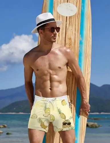 COOFANDY Swim Trunks for Men Sexy Swim Brief Square Leg Swimsuit Swimming Short Bathing Suit with Pocket S-XXL - 3