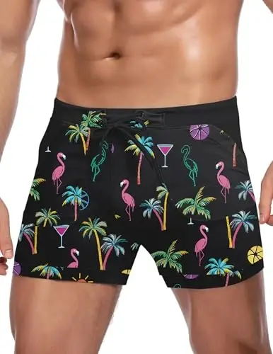 COOFANDY Swim Trunks for Men Sexy Swim Brief Square Leg Swimsuit Swimming Short Bathing Suit with Pocket S-XXL - 4