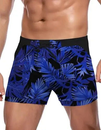 COOFANDY Swim Trunks for Men Sexy Swim Brief Square Leg Swimsuit Swimming Short Bathing Suit with Pocket S-XXL 
