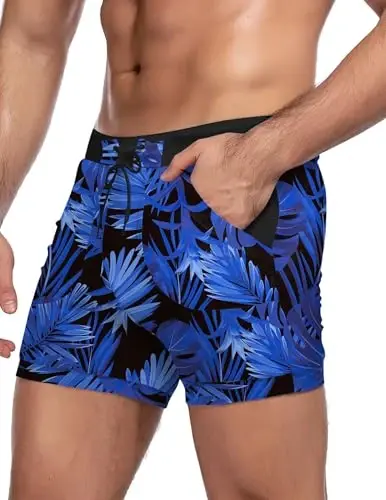 COOFANDY Swim Trunks for Men Sexy Swim Brief Square Leg Swimsuit Swimming Short Bathing Suit with Pocket S-XXL - 4