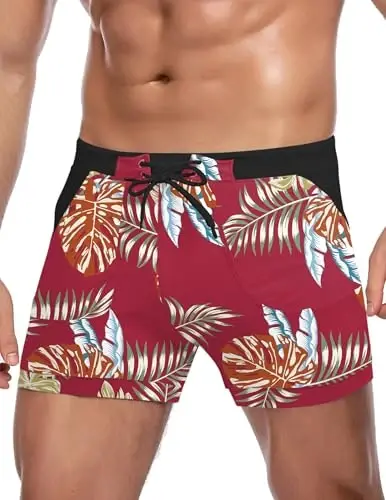 COOFANDY Swim Trunks for Men Sexy Swim Brief Square Leg Swimsuit Swimming Short Bathing Suit with Pocket S-XXL 