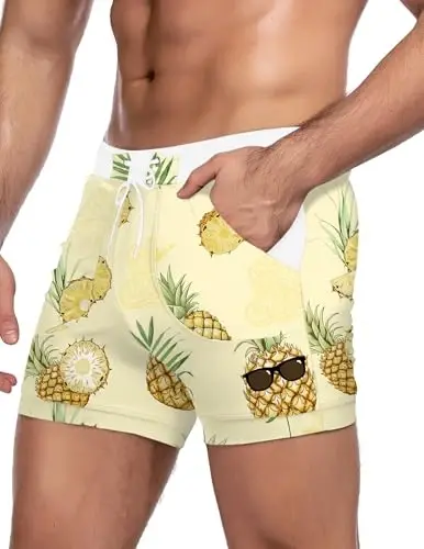 COOFANDY Swim Trunks for Men Sexy Swim Brief Square Leg Swimsuit Swimming Short Bathing Suit with Pocket S-XXL - 4