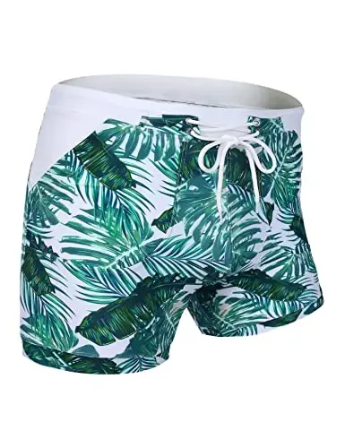COOFANDY Swim Trunks for Men Sexy Swim Brief Square Leg Swimsuit Swimming Short Bathing Suit with Pocket S-XXL - 4
