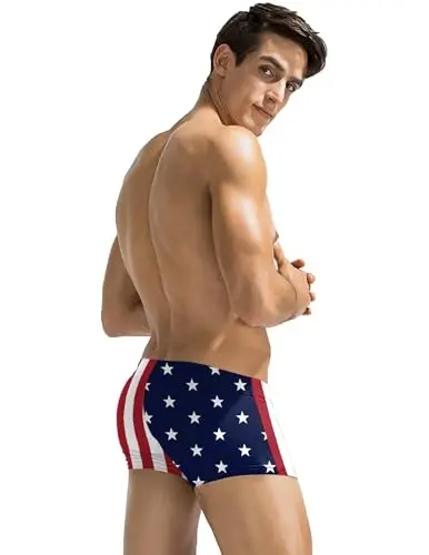 COOFANDY Swim Trunks for Men Sexy Swim Brief Square Leg Swimsuit Swimming Short Bathing Suit with Pocket S-XXL - COOFANDY (1)
