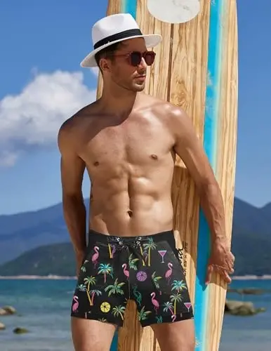 COOFANDY Swim Trunks for Men Sexy Swim Brief Square Leg Swimsuit Swimming Short Bathing Suit with Pocket S-XXL - 3