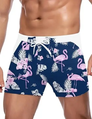COOFANDY Swim Trunks for Men Sexy Swim Brief Square Leg Swimsuit Swimming Short Bathing Suit with Pocket S-XXL - 1