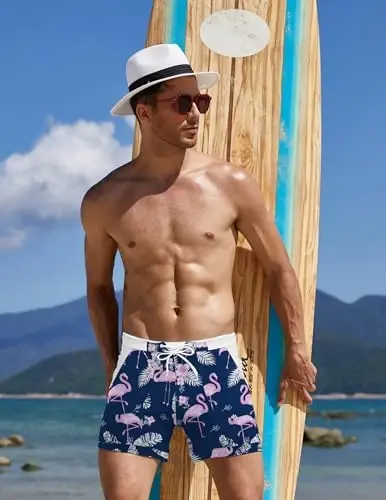 COOFANDY Swim Trunks for Men Sexy Swim Brief Square Leg Swimsuit Swimming Short Bathing Suit with Pocket S-XXL - 3