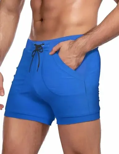 COOFANDY Swim Trunks for Men Sexy Swim Brief Square Leg Swimsuit Swimming Short Bathing Suit with Pocket S-XXL - 3