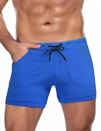COOFANDY Swim Trunks for Men Sexy Swim Brief Square Leg Swimsuit Swimming Short Bathing Suit with Pocket S-XXL - COOFANDY (1)