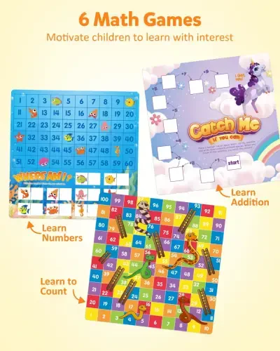 Coogam Wooden Math Hundred Board 1-100 Numbers Learning Educational Toys Montessori Counting Board Game for 3 4 5 Year Old - 4