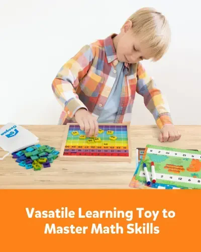 Coogam Wooden Math Hundred Board 1-100 Numbers Learning Educational Toys Montessori Counting Board Game for 3 4 5 Year Old - 5