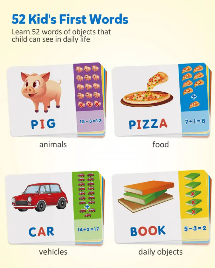 Coogam Matching Letter Game, Alphabet Spelling Reading Flash Cards, Math Number Words Puzzle Montessori Early Learning Educational Toys for 3 4 5 Year Old - 4