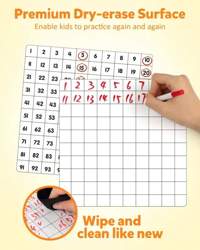 Coogam Wooden Math Hundred Board 1-100 Numbers Learning Educational Toys Montessori Counting Board Game for 3 4 5 Year Old - 3