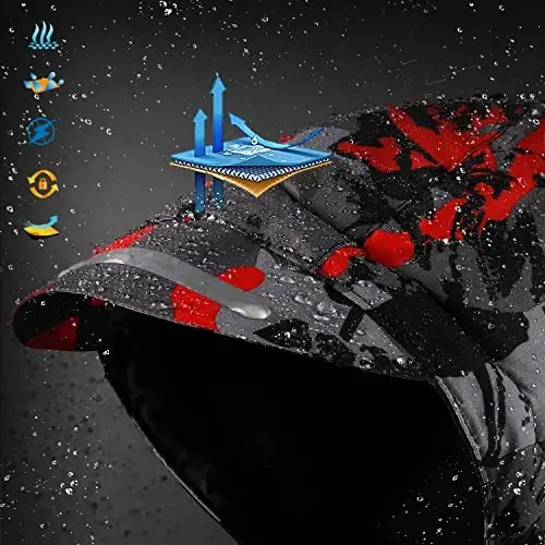 COOKFIP Bolalar uchun chang'i kurtkasi Suv o'tkazmaydigan o'g'il va qizlar uchun iliq jun qishki kurtkasi Shamoldan himoya qiluvchi kapüşonli qor palto - 7