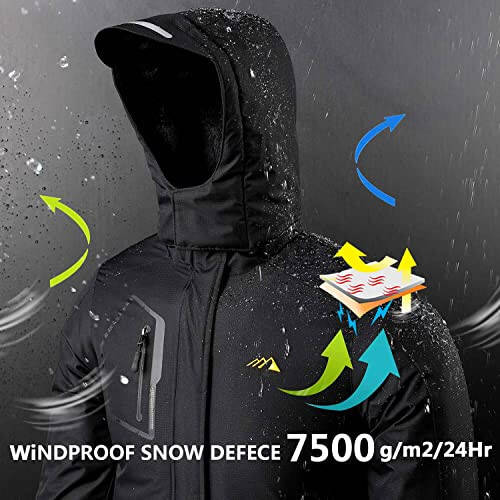 COOKFIP Kid's Ski Jacket Waterproof Boy's and Girl's Warm Fleece Winter Jacket Windproof Hooded Snow Coat - 4