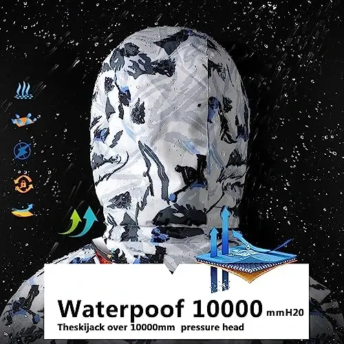 COOKFIP Kid's Ski Jacket Waterproof Boy's and Girl's Warm Fleece Winter Jacket Windproof Hooded Snow Coat - 6