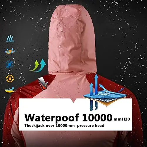 COOKFIP Kid's Ski Jacket Waterproof Boy's and Girl's Warm Fleece Winter Jacket Windproof Hooded Snow Coat - 5
