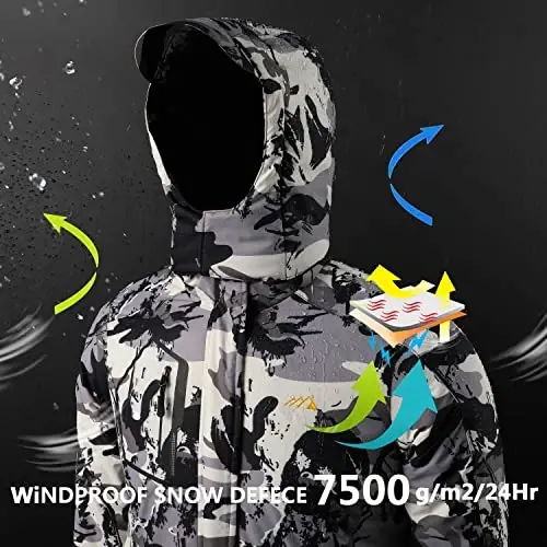 COOKFIP Kid's Ski Jacket Waterproof Boy's and Girl's Warm Fleece Winter Jacket Windproof Hooded Snow Coat - MODAZONE