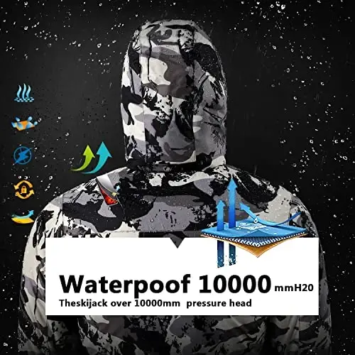 COOKFIP Kid's Ski Jacket Waterproof Boy's and Girl's Warm Fleece Winter Jacket Windproof Hooded Snow Coat - 2